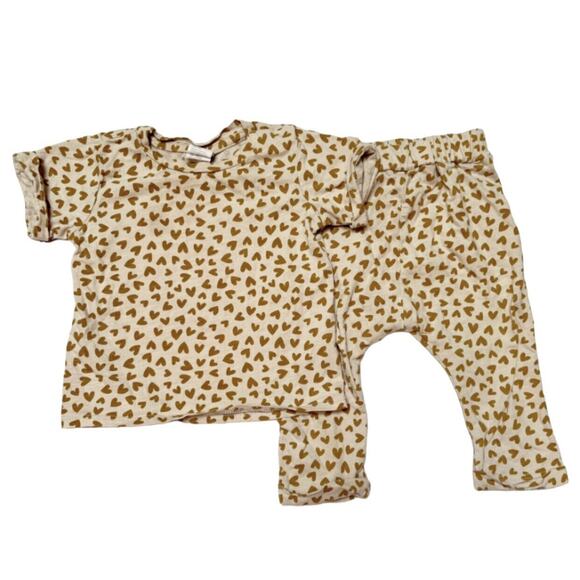 H&M Other - H&M Organic Cotton Heart Print Outfit 3-6m
